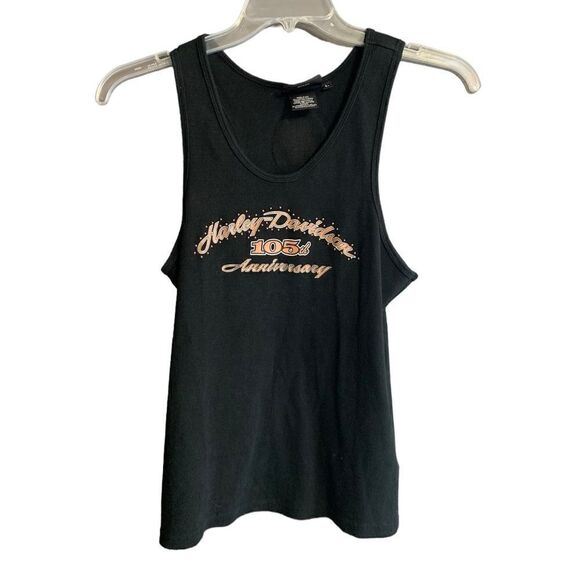 Harley-Davidson Tank Top "105th Anniversary" in Black with Bling Size Large - Picture 2 of 7